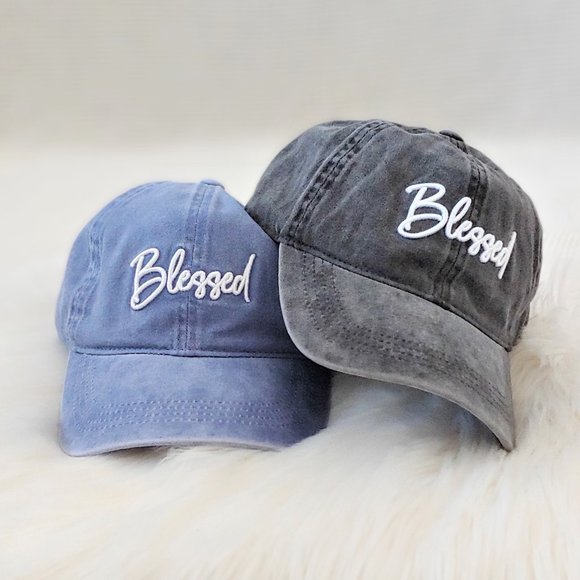 Blessed Vintage Wash Denim Adjustable Baseball Cap - Picture 6 of 7